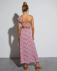 Jolie Floral One Shoulder Maxi Dress