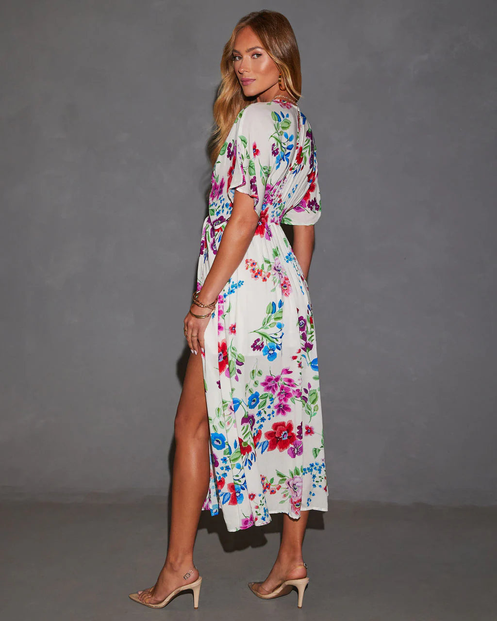 Catrina Kimono Floral Midi Dress