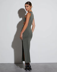 Jordana Ribbed Cutout Maxi Dress