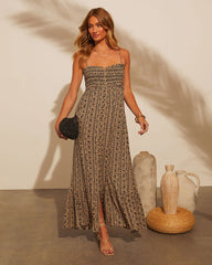 Marguerite Printed Empire Maxi Dress