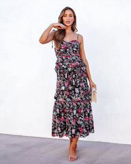 Kaycee Floral Tiered Midi Dress