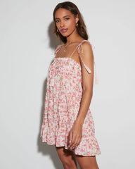 Lucianna Floral Babydoll Mini Dress