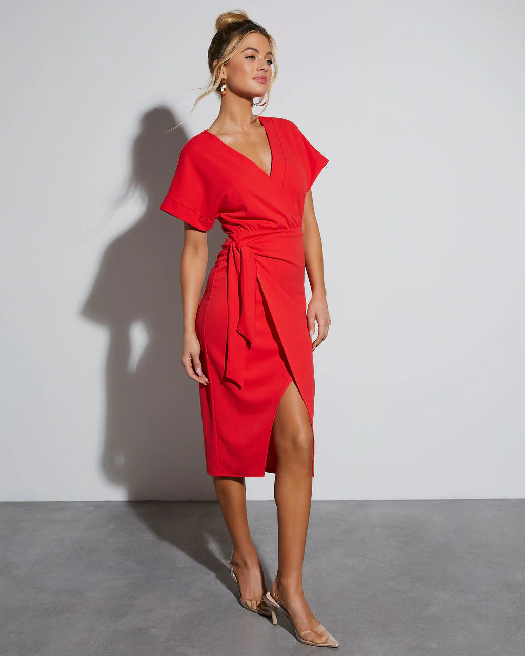 Bold Move Wrap Midi Dress