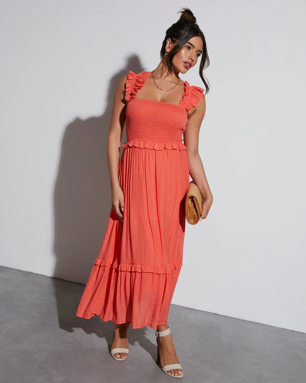 Feminine Frills Smocked Maxi Dress