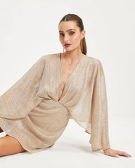 Kensley Metallic Cape Mini Dress