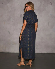 Marylin Lurex Waist Tie Maxi Dress