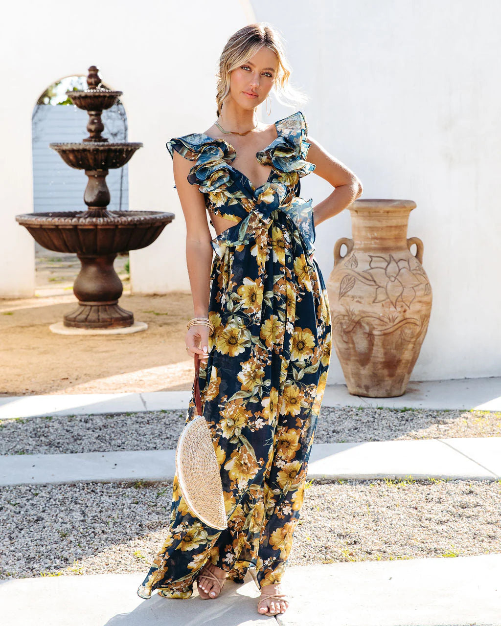 Encanto Floral Ruffle Maxi Dress