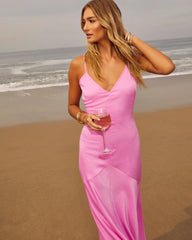 Sommer V-Neck Maxi Slip Dress