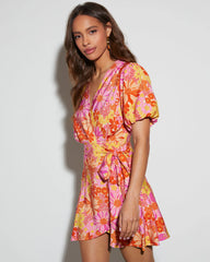 Sienna Floral Wrap Mini Dress