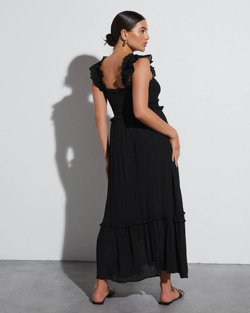 Feminine Frills Smocked Maxi Dress