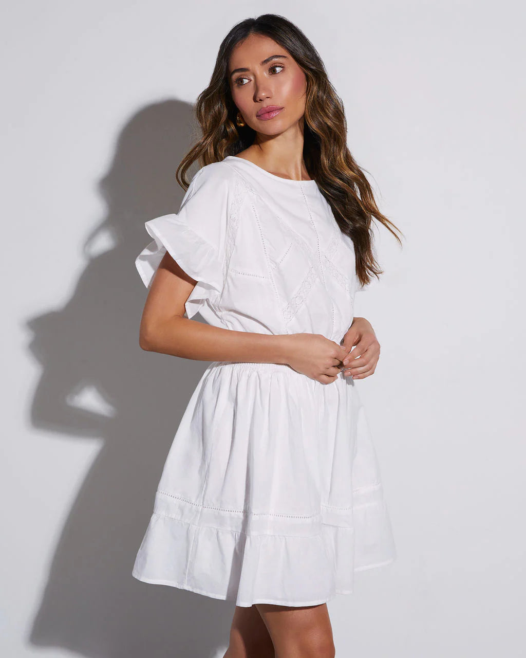 Spring Romance Ruffle Sleeve Mini Dress