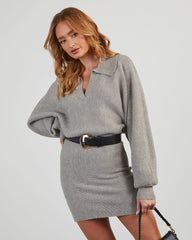 Simply Chic Collared Mini Sweater Dress