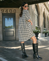 Prickly Pear Plaid Mini Shirt Dress