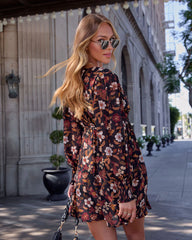 Hallie Floral Balloon Sleeve Mini Dress