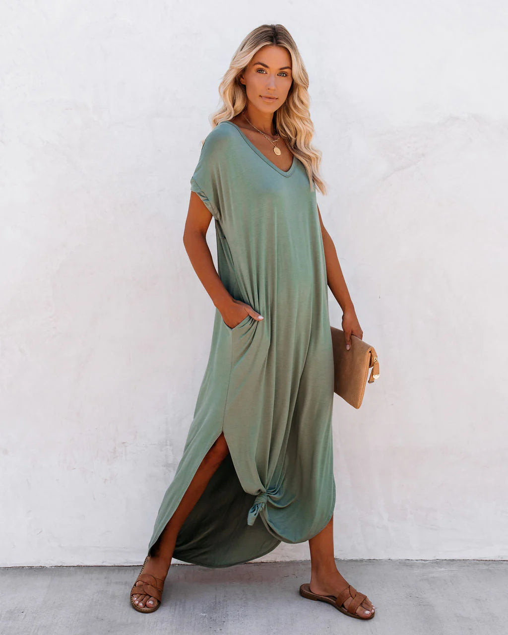 Farmers Market Pocketed Modal Maxi Dress