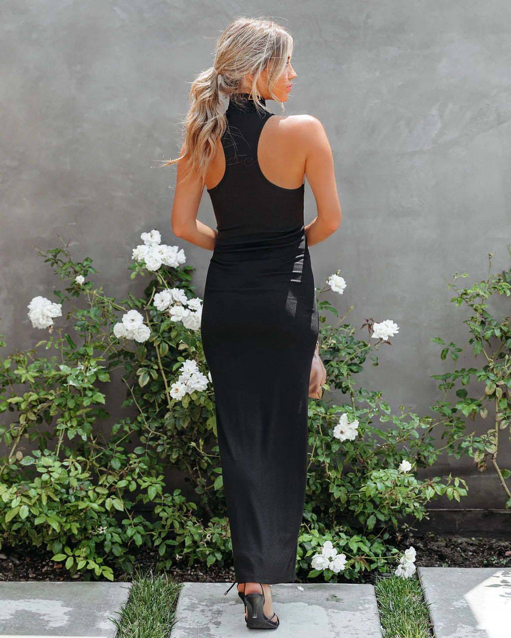 Maguire Mock Neck Slit Maxi Dress