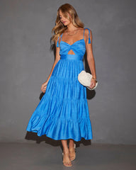 Baylin Tie Shoulder Tiered Midi Dress