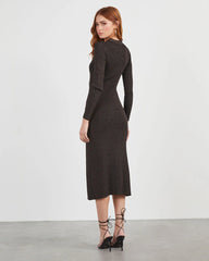 Aubree Long Sleeve Knit Midi Dress