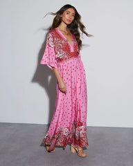 Samaya Long Sleeve Paisley Maxi Dress