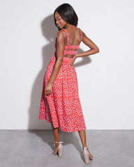 Betsey Smocked Floral Midi Dress