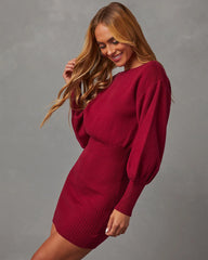 Gellar Ribbed Mini Sweater Dress