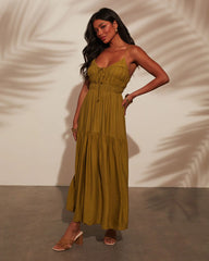 Riviera Romance Ruched Tiered Maxi Dress