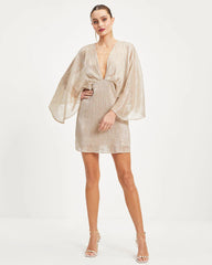 Kensley Metallic Cape Mini Dress