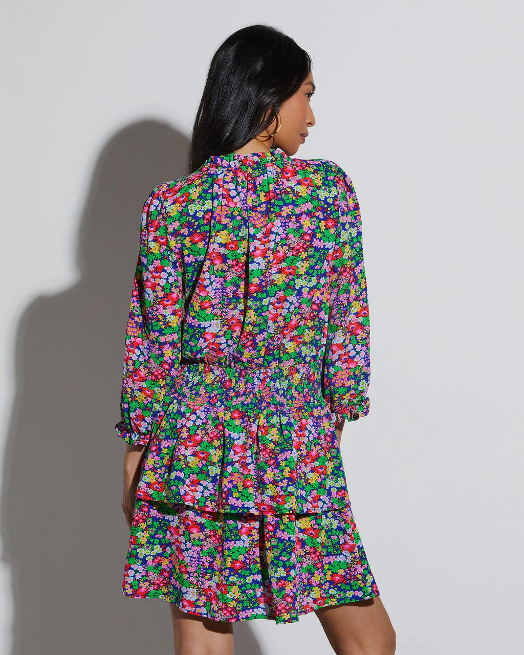 Fatima Floral Tiered Mini Dress