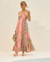 Emilie Border Print Maxi Dress