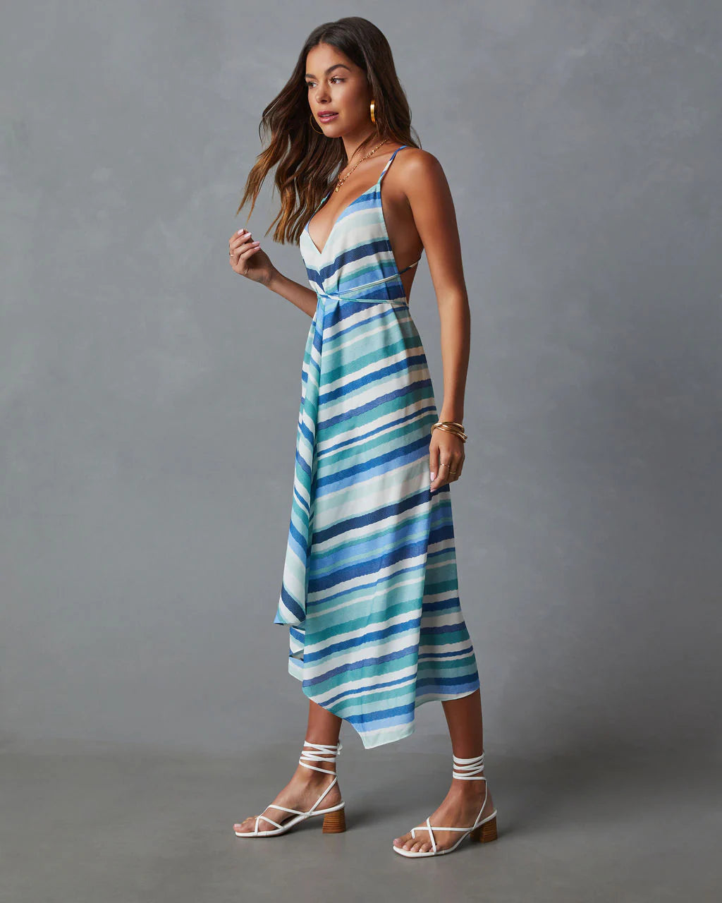 Briar Striped Lightweight Midi Dress