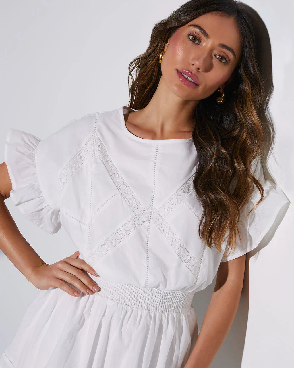 Spring Romance Ruffle Sleeve Mini Dress