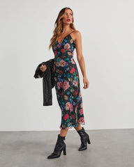 Don't Go Yet Slip Floral Midi Dress