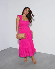 Feminine Frills Smocked Maxi Dress