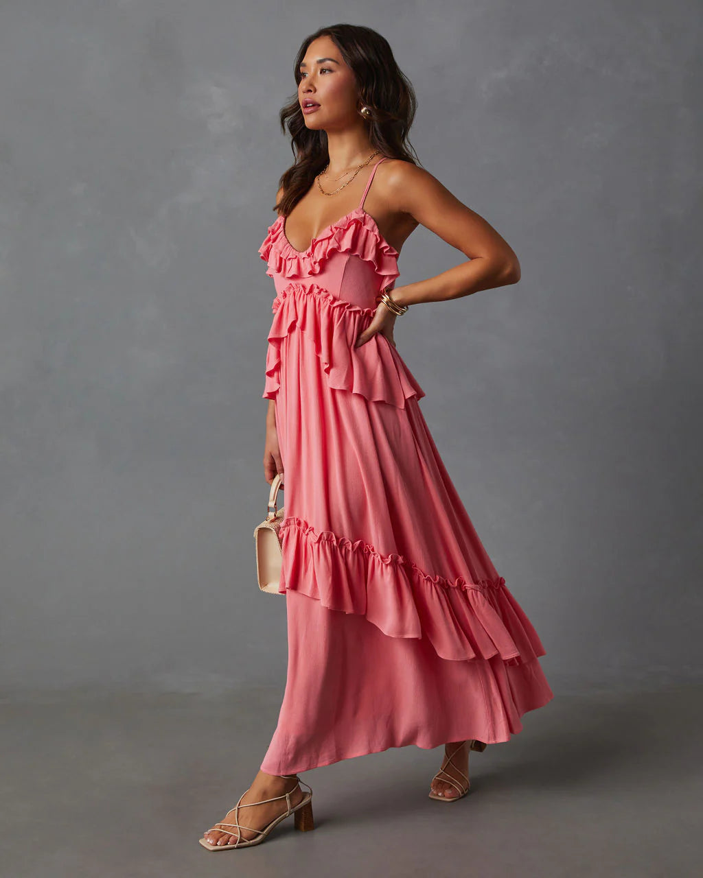 Rosalinda Ruffle Tiered Maxi Dress