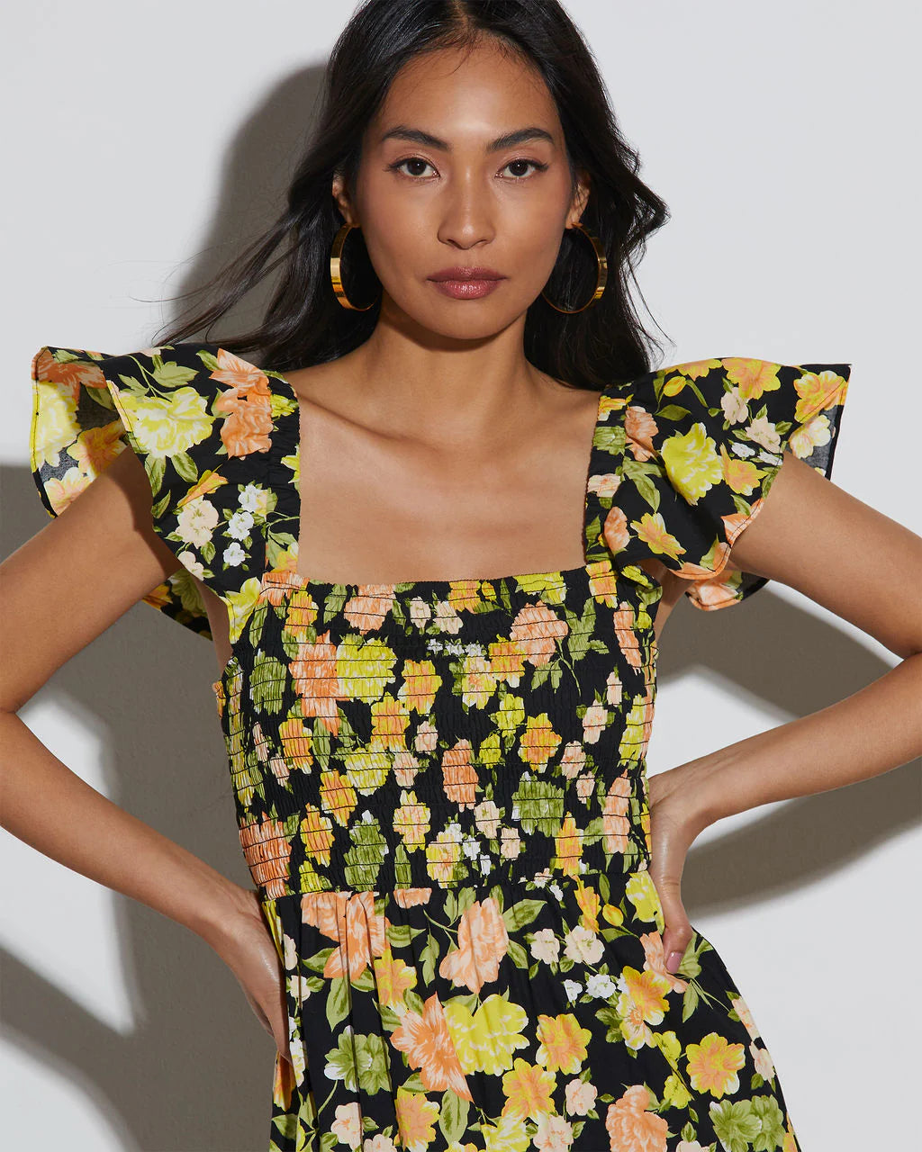 Full Of Grace Floral Tiered Midi Dress