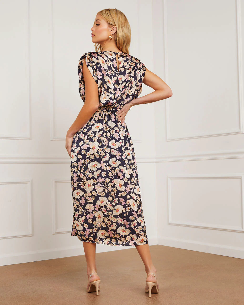 Morrison Floral Satin Midi Dress