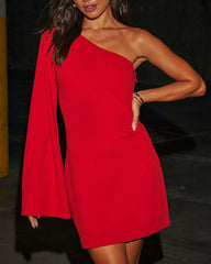 Night Talks One Shoulder Mini Dress