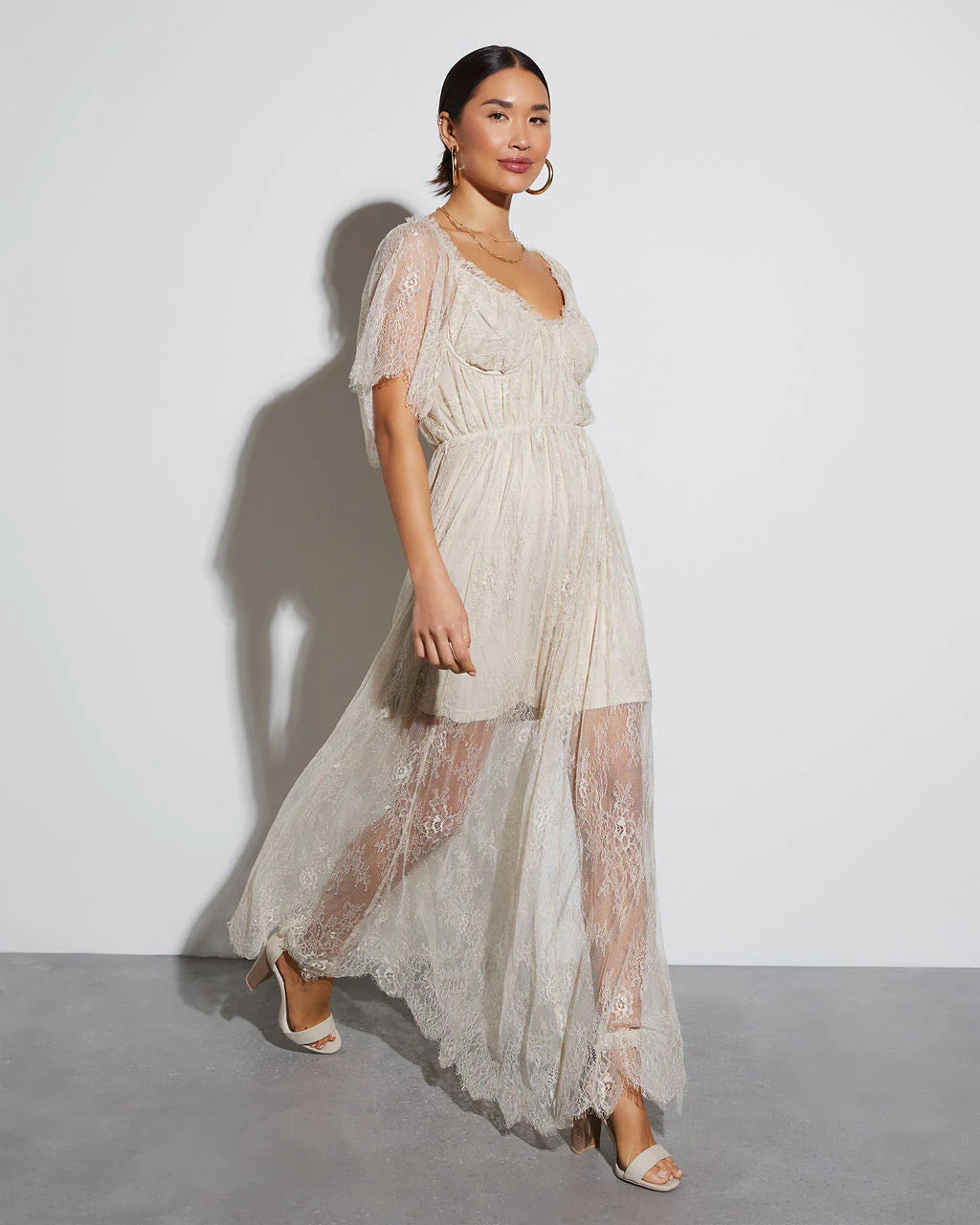 Iconic Entrance Lace Maxi Dress