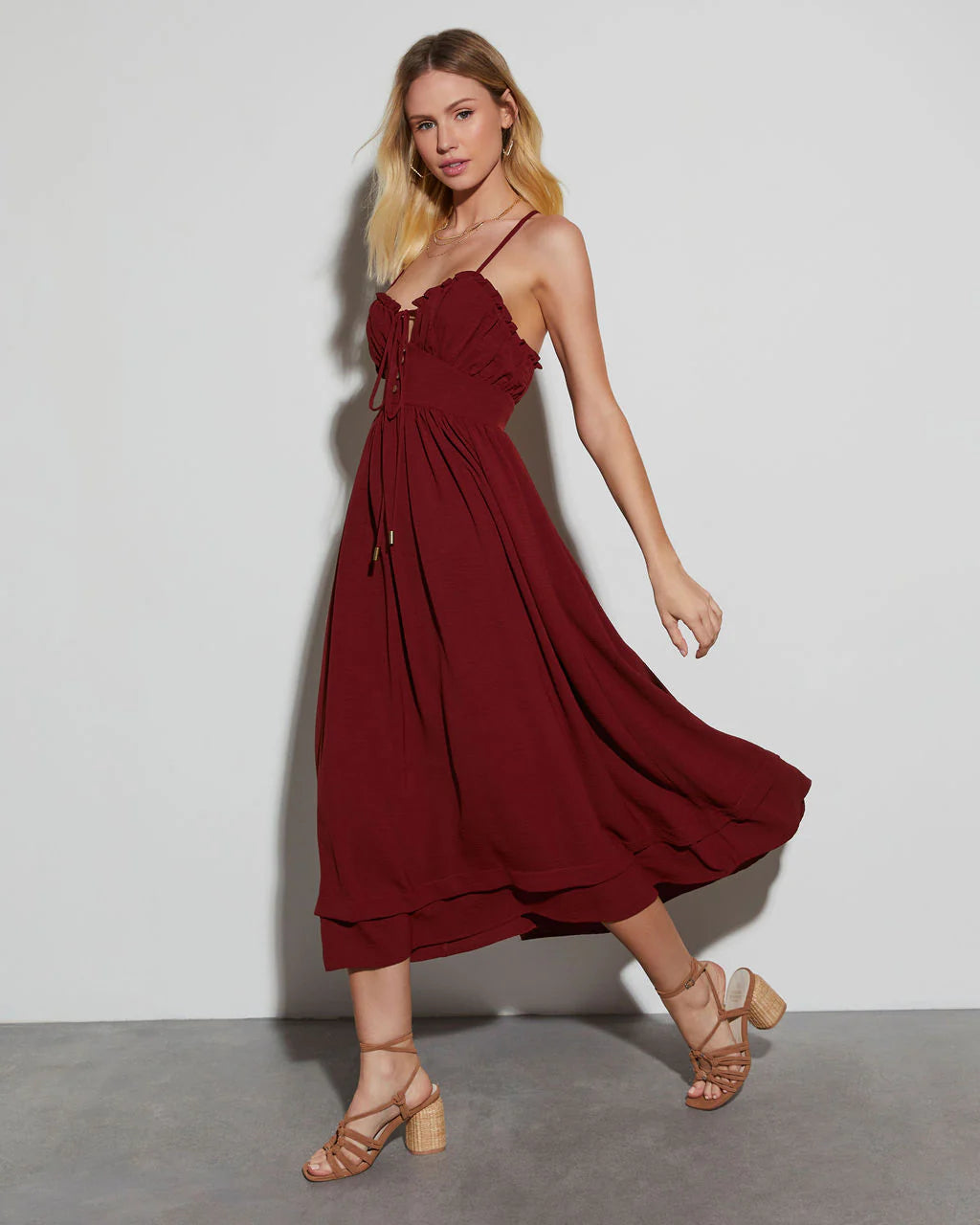 Let's Brunch Sweetheart Midi Dress