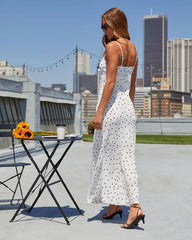 Lucia Polka Dot Slip Midi Dress