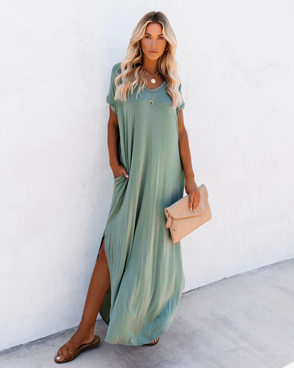 Farmers Market Pocketed Modal Maxi Dress