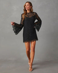 Shes All That Lace Long Sleeve Mini Dress