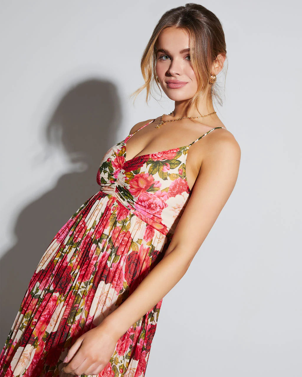 Naomie Floral Pleated Maxi Dress