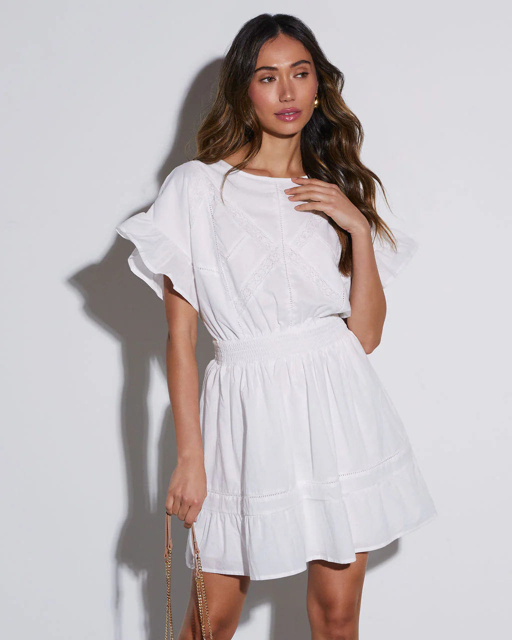 Spring Romance Ruffle Sleeve Mini Dress