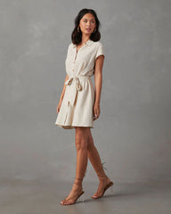 Larue Linen Button Down Mini Dress